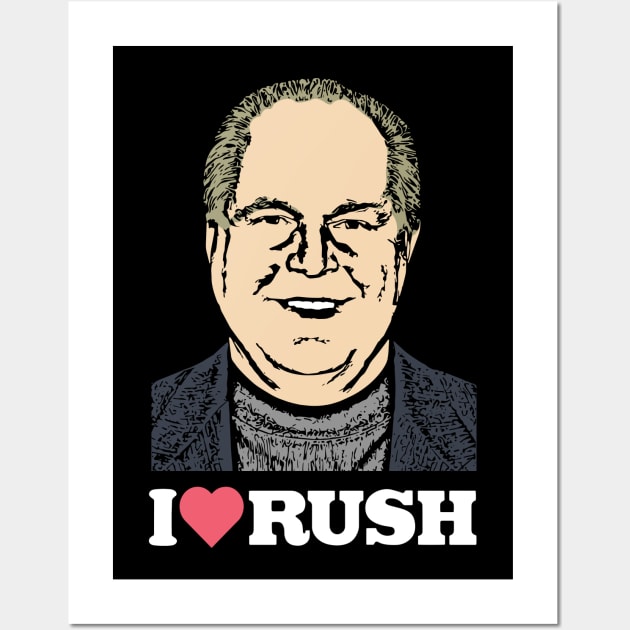 I Love Rush  Rush Limbaugh Wall Art by CelestialCharmCrafts